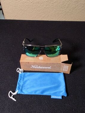 NWT Knockaround Fast Lanes Sport Polarized Sunglasses - Clear Grey/Green Moonshi